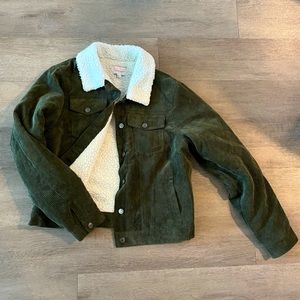 Green corduroy winter jacket
